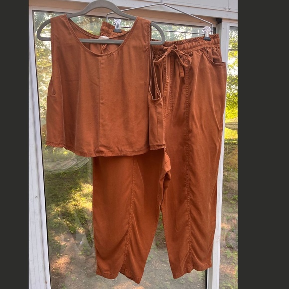 Connally Goods Connally McDougall Rust Colored Cotton Pants & Tank Top Size 3X - Picture 1 of 13